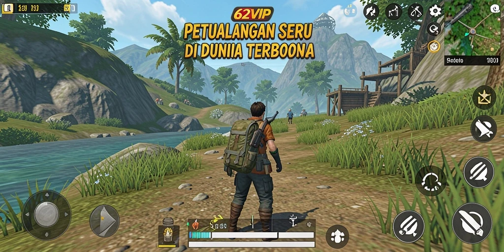 Gameplay Open World seru di 62VIP dengan grafis menakjubkan.