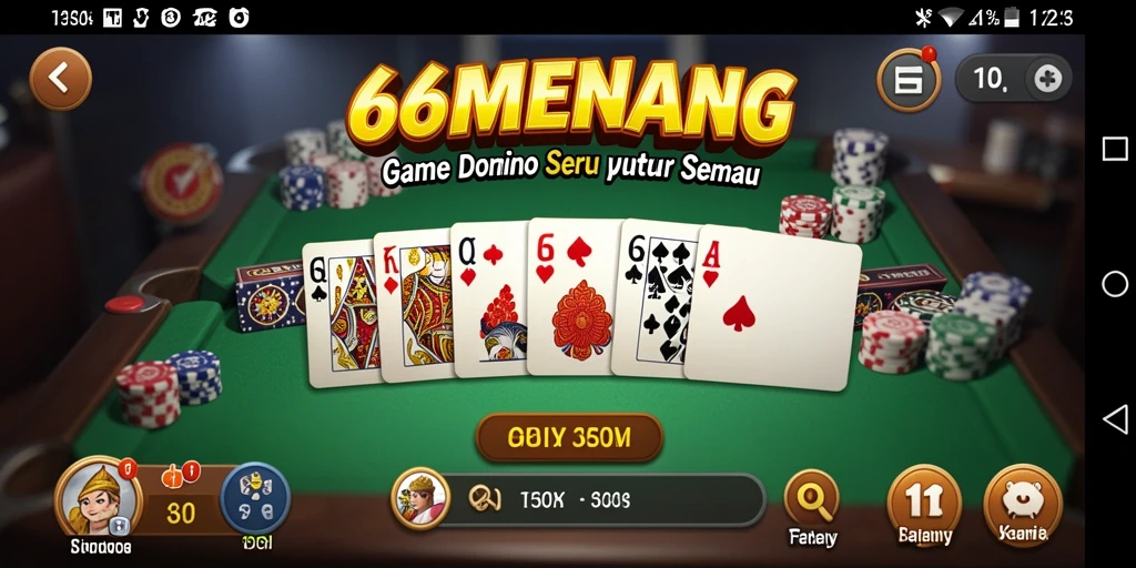 Screenshot gameplay <strong>66MENANG</strong> yang menunjukkan keseruan bermain domino.