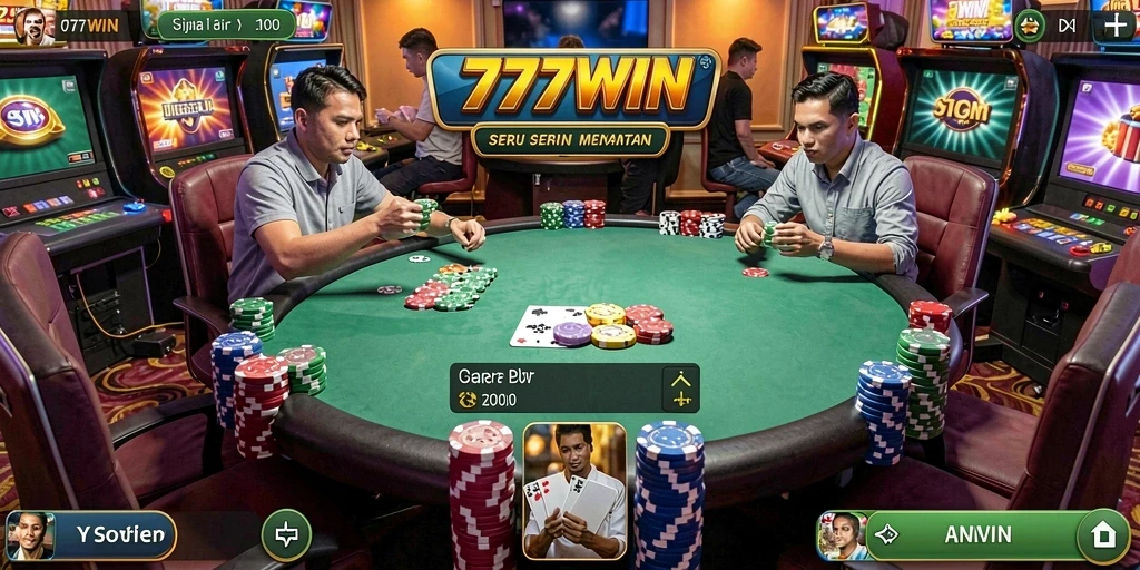 Gameplay menakjubkan dalam 777WIN saat bermain Poker.