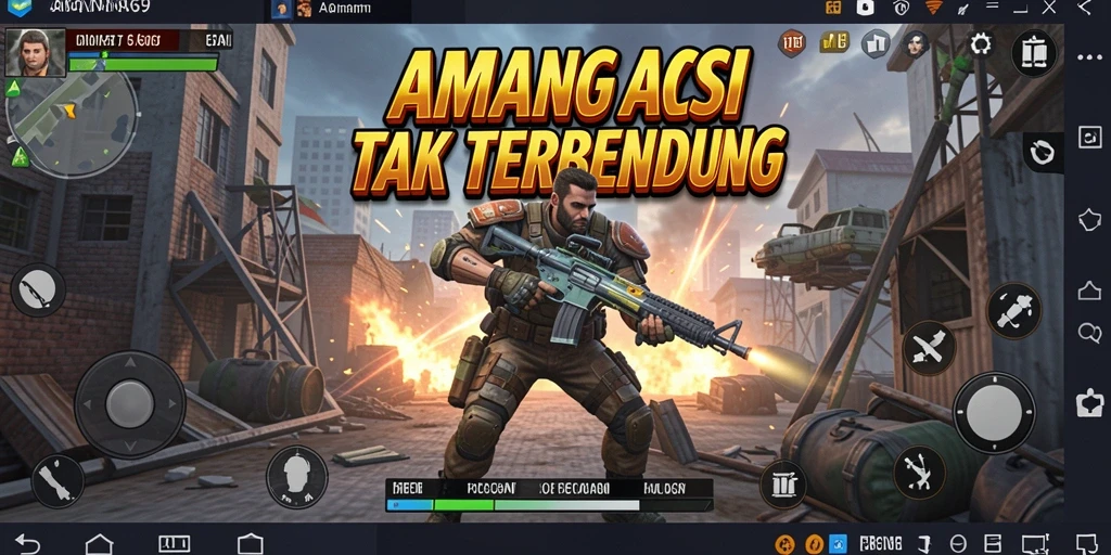 Tampilan gameplay seru di AMAN69 dengan aksi tembak-menembak yang mendebarkan.