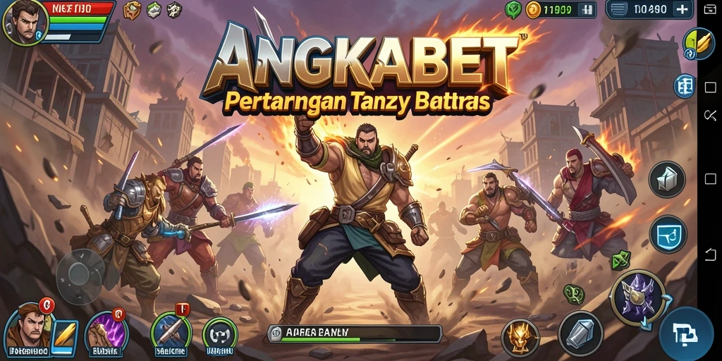Tampilan aksi pertarungan seru di ANGKABET dengan karakter yang beragam.