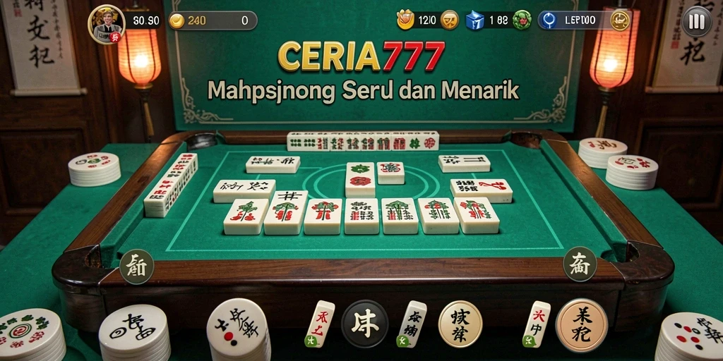 Screenshot CERIA777 menampilkan aksi seru dalam permainan Mahjong.