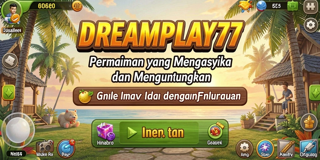 Tampilan gameplay DREAMPLAY77 yang menarik dan penuh warna.