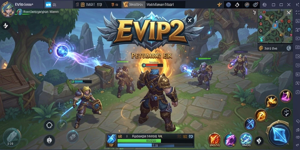 Screenshot gameplay EVIP2 menampilkan pertarungan seru dalam dunia MMORPG.