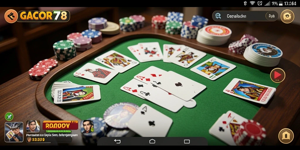 Tangkapan layar menunjukkan gameplay Gaple GACOR78 yang seru.
