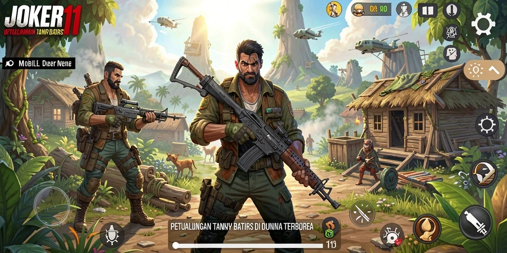 Tampilan gameplay JOKER11 yang menampilkan eksplorasi dunia terbuka yang luas.