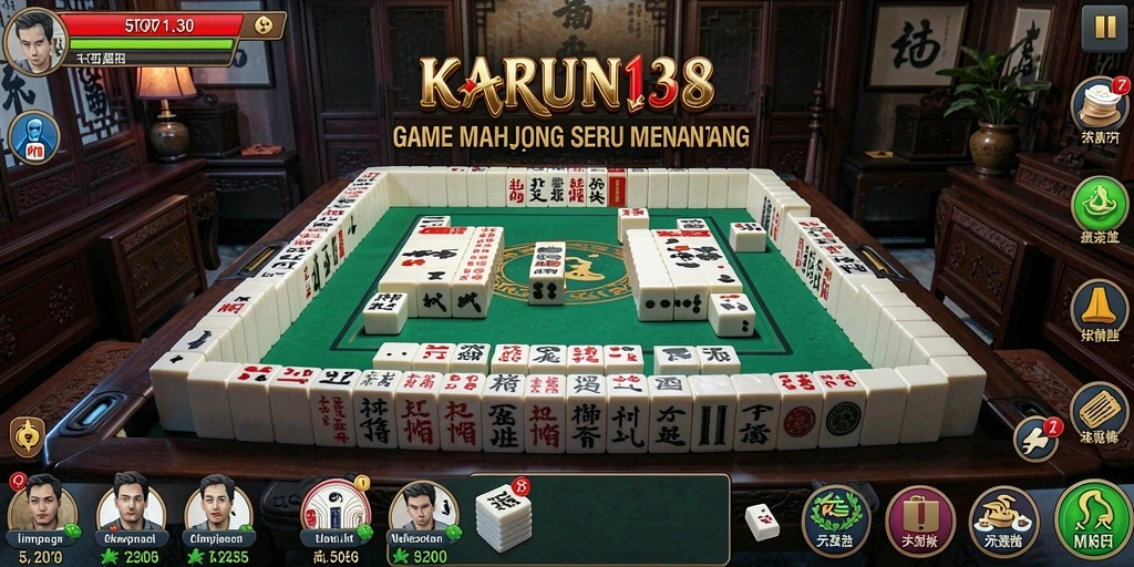 Tampilan utama gameplay Mahjong yang menarik dari KARUN138.