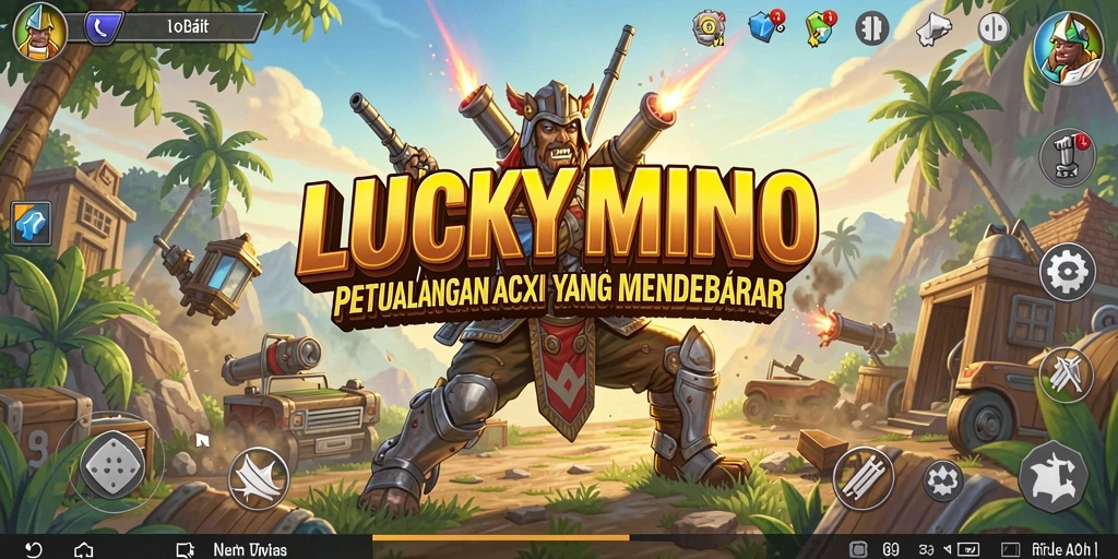 Tampilan gameplay menegangkan dalam LUCKYMINO yang penuh aksi.