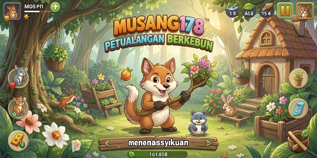 Tangkapan layar gameplay <strong>MUSANG178</strong> menampilkan aktivitas berkebun yang seru.