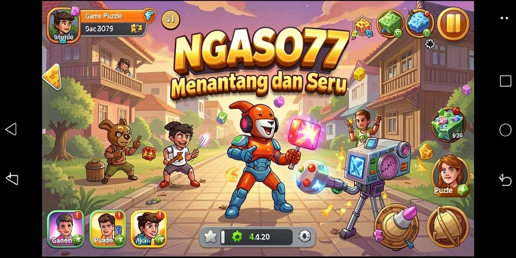 Screenshot gameplay menunjukkan tantangan menarik di NGASO77.