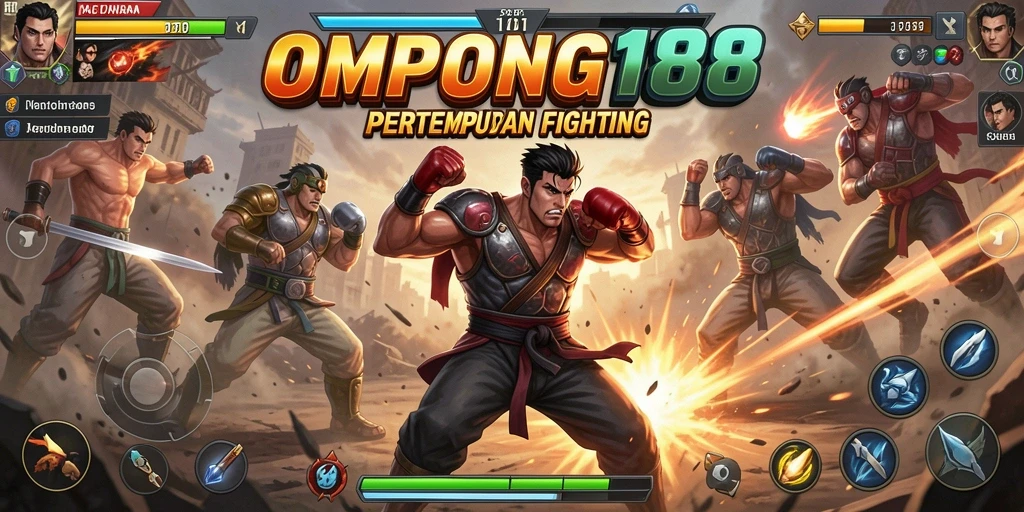 Tangkapan layar yang menunjukkan aksi pertempuran seru dalam OMPONG188.