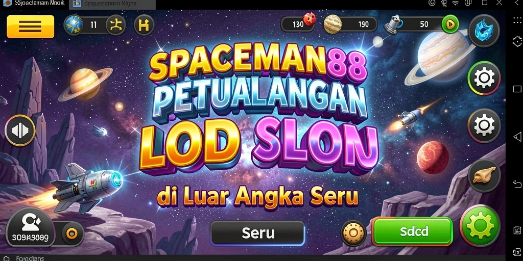 Tampilan gameplay seru dari SPACEMAN88 dengan simbol luar angkasa yang menarik.