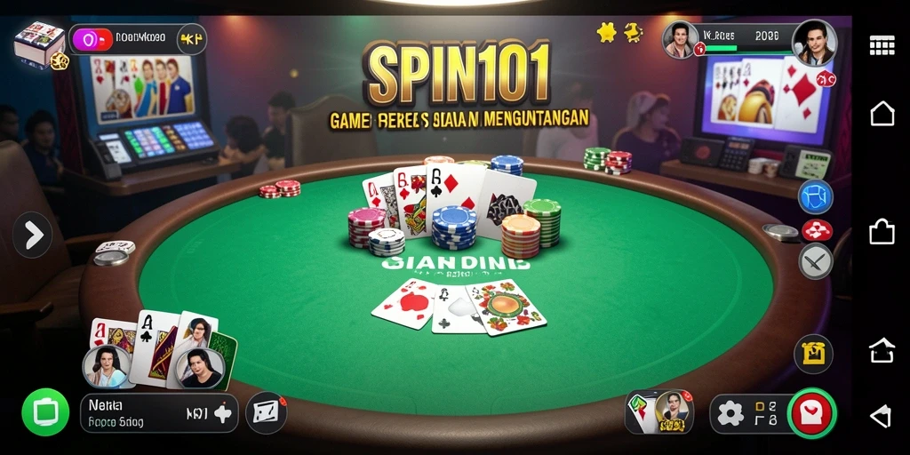 Screenshot gameplay SPIN101 menampilkan pengalaman poker yang mendebarkan.