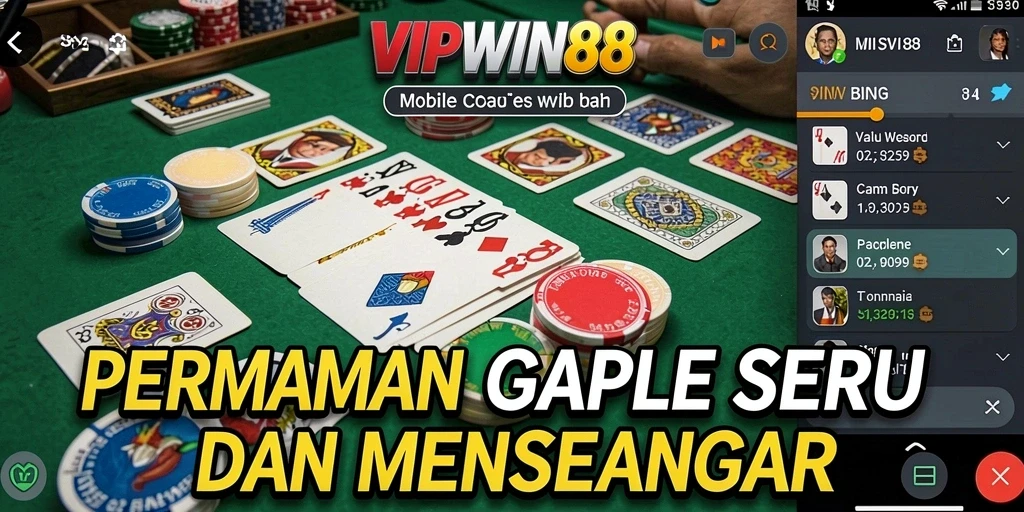 Gameplay menarik dari VIPWIN88 dengan tampilan permainan Gaple.